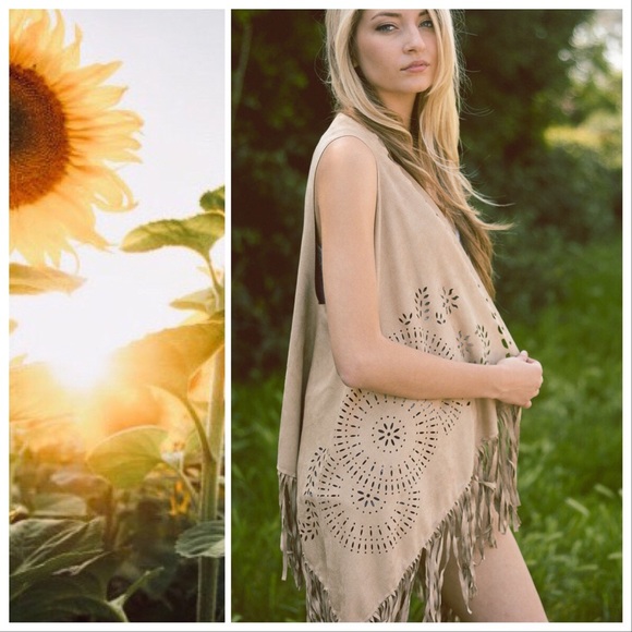 Bohemian Suede Joplin Fringe Vest - Picture 2 of 8